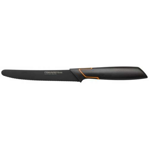 Fiskars Edge paradicsomszeletelő kés, 13 cm, fekete narancssárga nyéllel