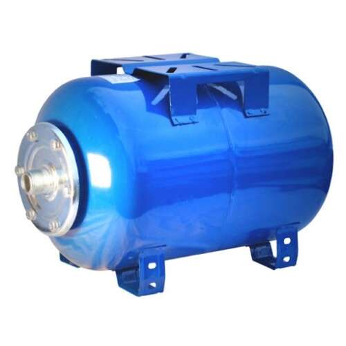 LEO 24 Liter Expansionsbehälter, 1 Zoll, 10 bar, feste Membran, horizontal, blau