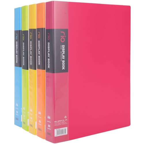 Deli Rio A4 60 zsebes feliratozható kemény borítós vegyes színű PP bemutatómappa (DEL05035) 110592882