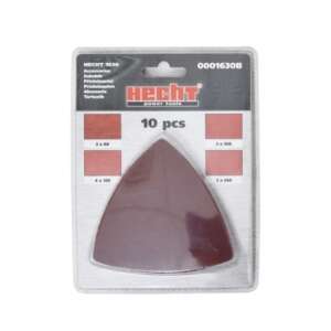 Hecht 0001630B Set de șmirghel (10 bucăți) pentru lemn, lac și îndepărtarea ruginii - Hârtii abrazive