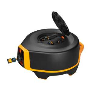 Fiskars XL automatyczna szpula do węża z 25m wężem, czarna, obrót o 360 stopni, łatwa w użyciu, zawiera wszystkie akcesoria - Wózek na wąż