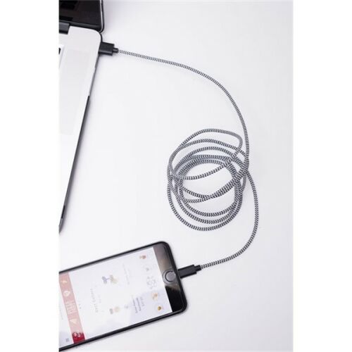 Kikkerland US113-BK-EU textilummanteltes Lightning Kabel schwarz/weiß 122370528