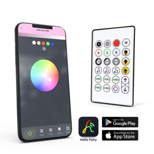 Smart fényfüzér - 100-240V - 66 RGB LED - 10 m - Bluetooth (58386) 110138145