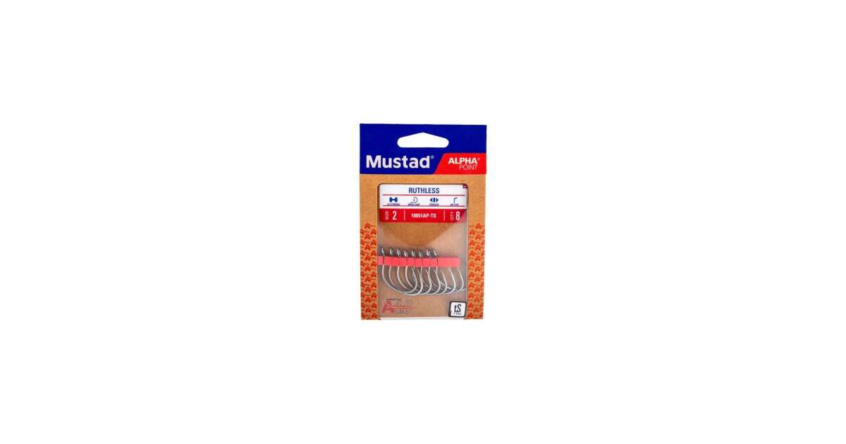 MUSTAD RUTHLESS EYED, 1/0 6DB/CSOMAG | Pepita.hu