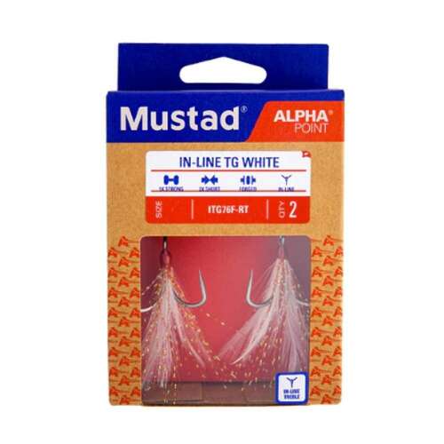 MUSTAD IN-LINE TRIPLE GRIP, RED TINSEL, 4 2DB/CSOMAG 110138998