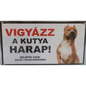 Kutyatábla - fém (amstaff vágott füllel) 9x13cm 110140565 - Jelölés & Figyelmeztetés