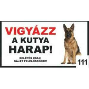 Kutyatábla -fém, (ülő németjuhász) 9x13cm 110140628 - Jelölés & Figyelmeztetés