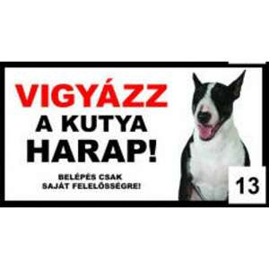 Kutyatábla - fém  (ülő angol bulldog) 9x13cm 110140669 - Jelölés & Figyelmeztetés