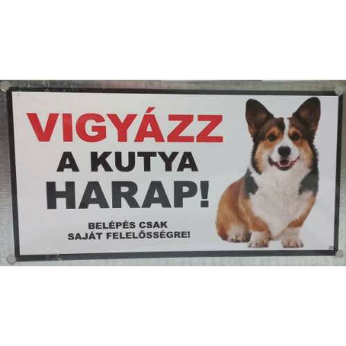 Kutyatábla -fém (corgi) 9x13cm 110140725