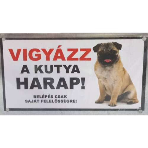 Kutyatábla -fém (mopsz) 9x13 cm 110140923