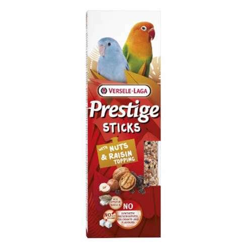 Versele Laga Prestige Sticks Dupla Rúd (mogyoró, dió, mazsola) - kiegészítő eleség kispapagájok részére (2db/60g) 110141025
