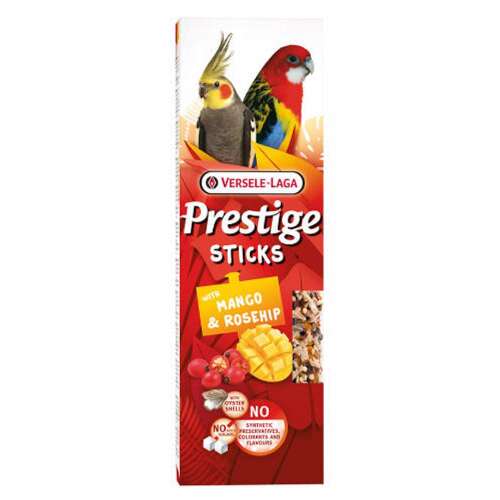 Versele Laga Prestige Sticks Dupla Rúd (mangó, csipkebogyó) - kiegészítő eleség nagypapagájok részére (2db/140g) 110141027