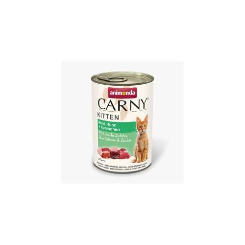 Animonda Carny Kitten beef,chicken, Rabbit - konzerv (marha,csirke,nyúl) kölyök macskák részére (400g) 110141137