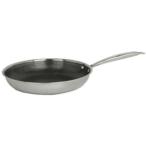 Zilan 24cm Tri-ply Bratpfanne ZLN9662, Edelstahl-Bratpfanne mit antihaftbeschichteter sechseckiger Wabenstruktur, langlebig und gleichmäßige Wärmeverteilung