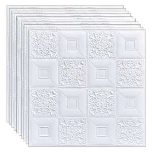 NEXTLY 3D öntapadós tapéta csempe, fehér, 70x70 cm, 10 darabos készlet - Nextly