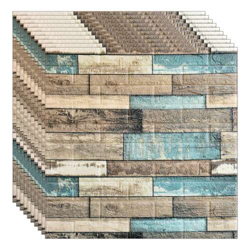 NEXTLY 3D plăci de tapet autoadezive cu aspect de cărămidă, stivă de panouri de perete