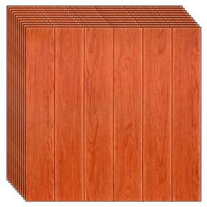 NEXTLY Tapetă autoadezivă 3D, design lemn, maro-violet, 50 bucăți - Construcții și renovări