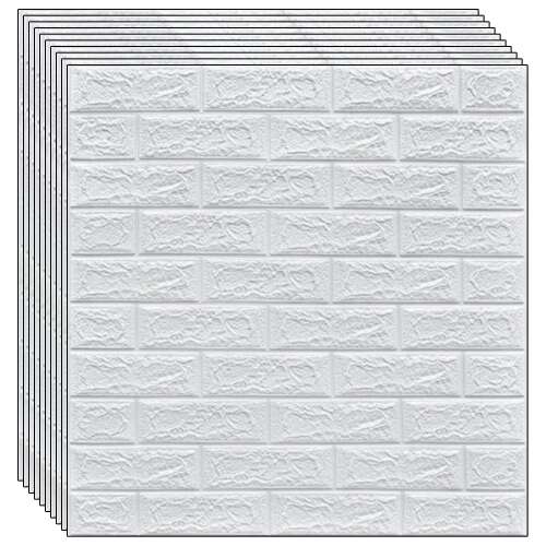 40 db-os NEXTLY 3D öntapadós fal/mennyezet tapéta, mennyezetre/falra, tégla design, vízálló, állítható, erős ragasztó, könnyen felszerelhető, 21.2MP fedés, 70x77 cm, kód 1