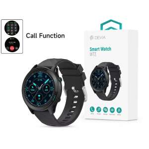 Devia WT3 Smartwatch in Schwarz - Stilvolle und funktionale Fitnessuhr mit Anruffunktion, Herzfrequenz-, Blutdruck- und Blutsauerstoffmessung. - Devia