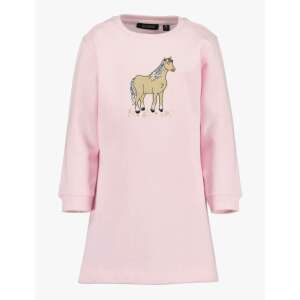 Рокля с дълъг ръкав Blue Seven с принт на кон за момичета, розова памучна рокля - Бебе & Малко дете