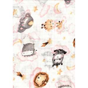 Mintás textil pelenka 1db-os - Cuki állatok rózsaszín 110225908 - Textil pelenka