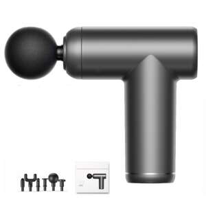 Professionelles Konka Mini Massage Gun, grau, mit 6 Massageköpfen, 6 Geschwindigkeitsstufen, LCD-Touchscreen, 1500mAh Akku, Typ-C-Ladung - Massagepistolen