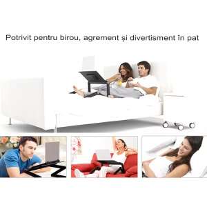 Stolik pod laptop Tronsmart YL-805, wykonany z aluminium, z systemem wentylacji typu Coller USB, 3 nogi, regulowany wspornik myszy, 42 x 26 cm, różowy