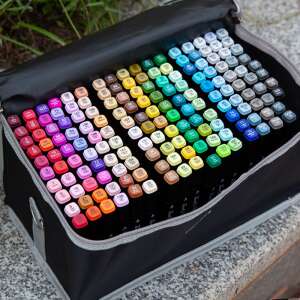 Sada 168 farieb Arvada alkoholových fixiek v čiernom prepravnom kufríku - Popisovače