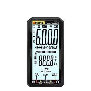 Multimetru digital Aneng 620A True RMS, Afisaj, Test Frecventa, NCV, Ecran 4.77 inch, Senzori temperatura, tester diode/baterii/continuitate cu buzzer, alarma supraincarcare, memorare date, r