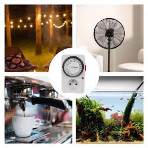 Zeitschaltuhr - mechanischer Timer GreenBlue, 48 Programme, max. Last 16A, IP20, GB360 E 110294745 - Elektroinstallation