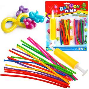 Ballon-Twisting-Set mit Pumpe: 15 bunte Ballons und eine Handpumpe zum Kreieren von Ballontieren und -formen. Ideal für Kinderfeste. - Luftballons