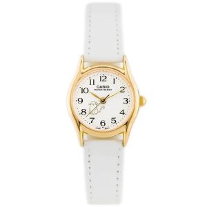 Casio LTP-1094Q-7B8 női karóra - Arany tok, fehér bőrszíj, macska mintával - Casio