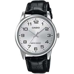 Ceas bărbătesc Casio MTP-V001L-7B cu cadran argintiu și curea din piele neagră - Casio