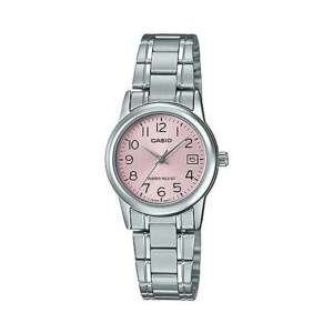 Casio női rózsaszín számlapos kvarc óra ezüst rozsdamentes acél karkötővel - Casio