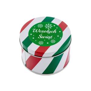 Ünnepi fém ajándékdoboz órákhoz 'Wesolych Swiat' (Boldog Karácsonyt lengyelül) mintával. - Óraforgató & óratartó doboz