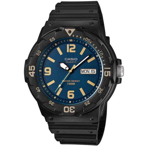 Casio MRW-200H-2B3 férfi karóra kék számlappal és fekete műanyag szíjjal - Casio