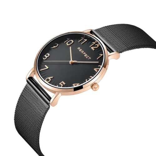 Perfect F342-08 női karóra rózsaarany tokkal, fekete számlappal, 36 mm