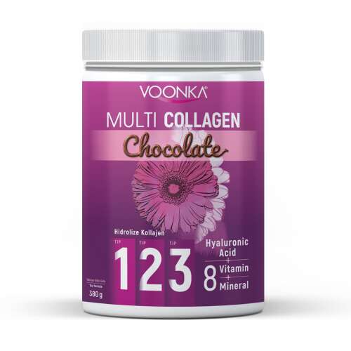Voonka Multi Collagen Chocolate, 380g, kollagén kiegészítő hajra, bőrre és körmökre - Kollagén