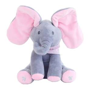 Jucărie de pluș NEXTLY Elefant Peek a Boo - Gri și roz - Plușuri interactive