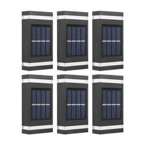 NEXTLY Set 6 buc. lămpi solare de perete pentru grădină, negre - Lanternă solară