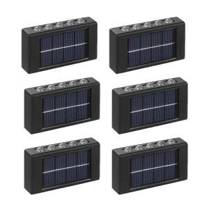 NEXTLY Set 6 lămpi solare de perete pentru grădină și gard, negre - Lanternă solară