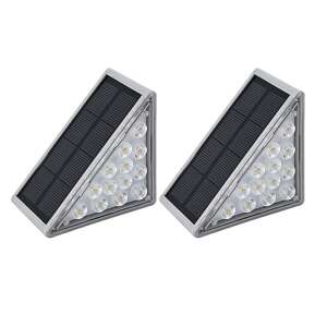 NEXTLY Комплект от 2 соларни лампи за стълби, 13 LED, топла светлина, водоустойчиви - Слънчев фенер