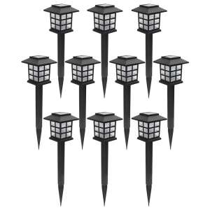 NEXTLY 10 darabos napelemes kerti lámpa szett, fekete színű, meleg fény - Napelemes lámpa