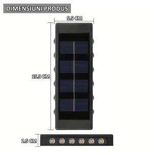 NEXTLY napelemes dekoratív kültéri fali lámpa méretekkel - Kert