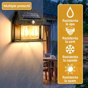 NEXTLY Соларна външна лампа със сензор за движение, водоустойчива - Слънчев фенер