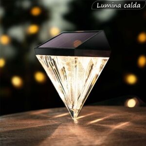 NEXTLY диамантена соларна градинска лампа, топла бяла - Слънчев фенер