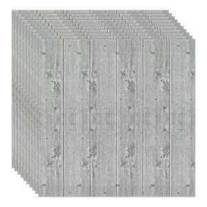 NEXTLY Set 40 bucăți tapet autoadeziv 3D, design lemn gri - Nonbrand Panele & Autocolante de perete