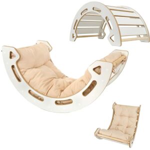 Verk Montessori Skill-building Balancierschaukel aus Holz mit beigem Kissen #beige-weiß