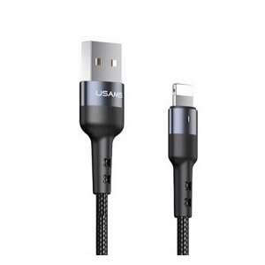 iPhone 14 Plus USAMS U26 adatkábel USB - lightning, LED jelzés, FEKETE 110308587 - Adatkábel