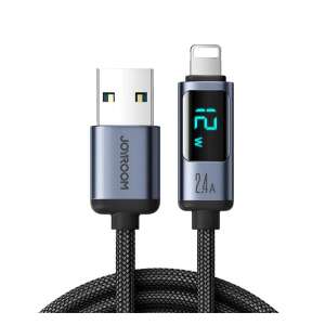 IPAD 2 JOYROOM adatkábel USB - lightning, LED kijelző, FEKETE 110308740 - Kábel